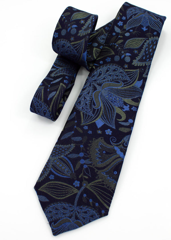 Flora Silk Jacquard Tie - Green